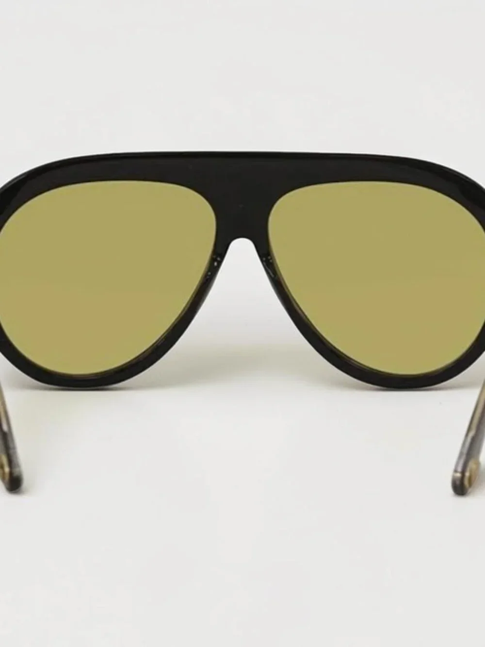 Gucci Black Frame Yellow Lens Aviator Sunglasses